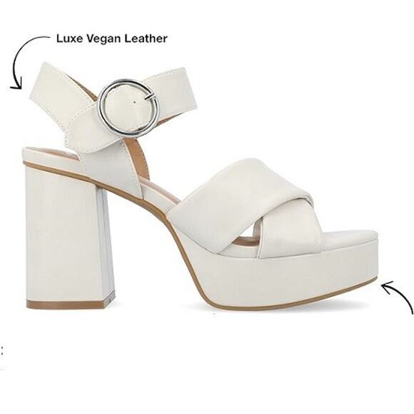 Journee Collection Women s Akeely Tru Comfort Foam Mid Heel Bone Size 7.5M - Picture 2 of 4